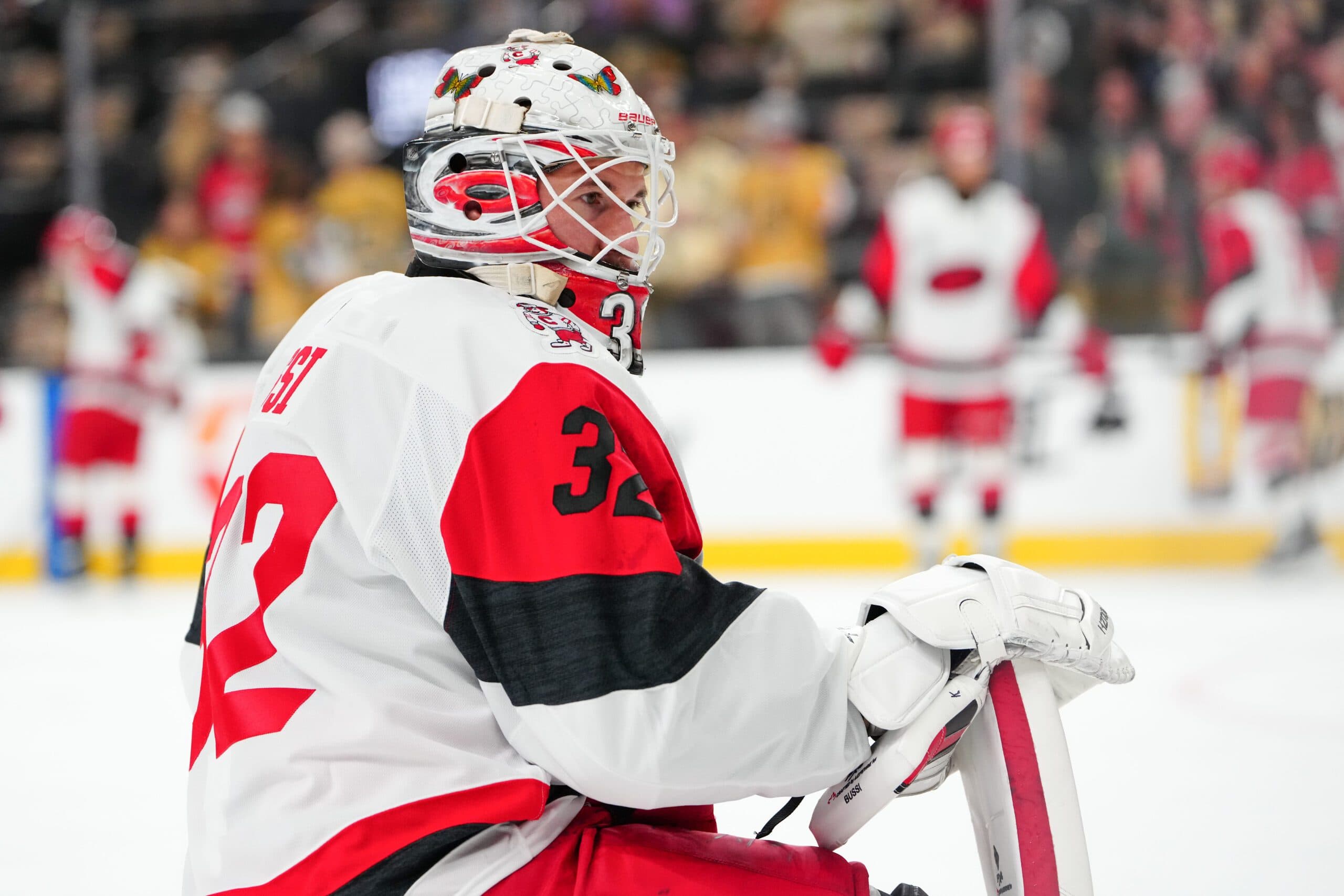 Carolina Hurricanes goaltender Brandon Bussi
