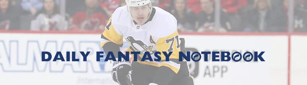 UPDATED: Daily Fantasy Hockey Notebook | 02-09-18