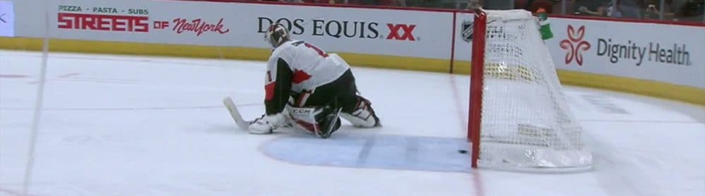 Sens’ Mike Condon allows goal from opposing blueline