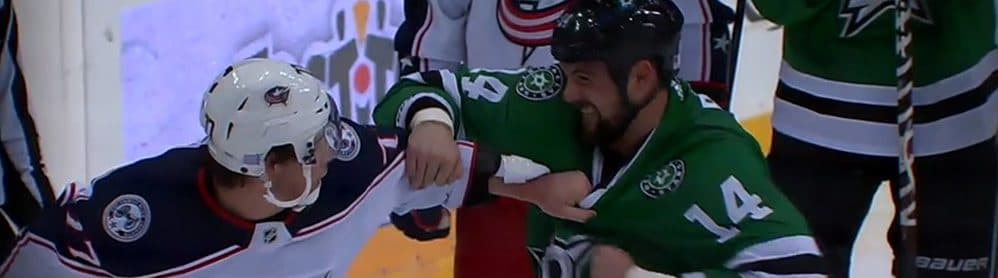 Jamie Benn and Josh Anderson drop gloves in heavyweight tilt