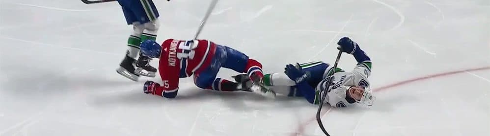 Elias Pettersson exits game vs. Habs with lower-body injury
