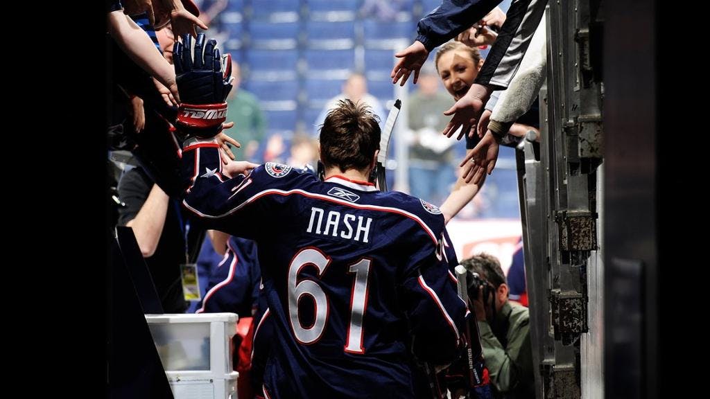 Anyone know if Rick nash wore the A when the blue jackets wore this jersey?  I did some research and found out that they stopped wearing these around  2003 and Nash became