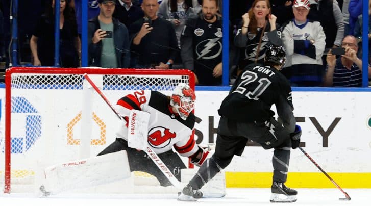 Lightning forward Brayden Point out indefinitely after crash into boards