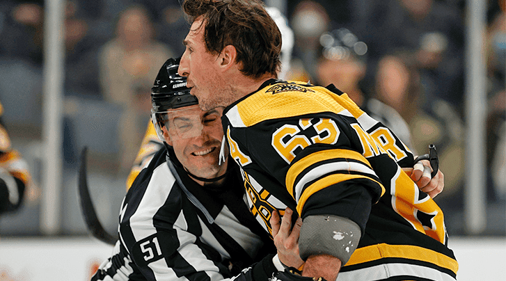 Boston Bruins' Brad Marchand is now agitating on NHL scoresheets