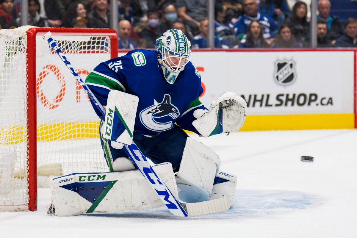 Vancouver Canucks’ Thatcher Demko leaves game with a lower-body injury