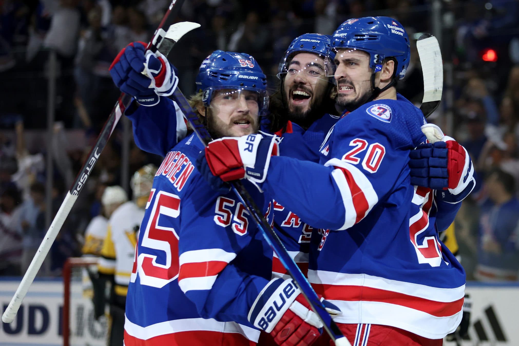 New York Rangers defenseman Ryan Lindgren leaves game with upper-body injury