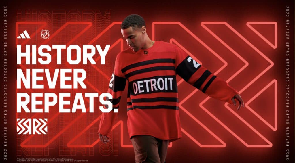 Detroit Red Wings release photos of the 2022 Reverse Retro jersey