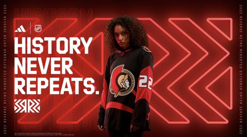 Adidas Senators Authentic Reverse Retro Wordmark Jersey