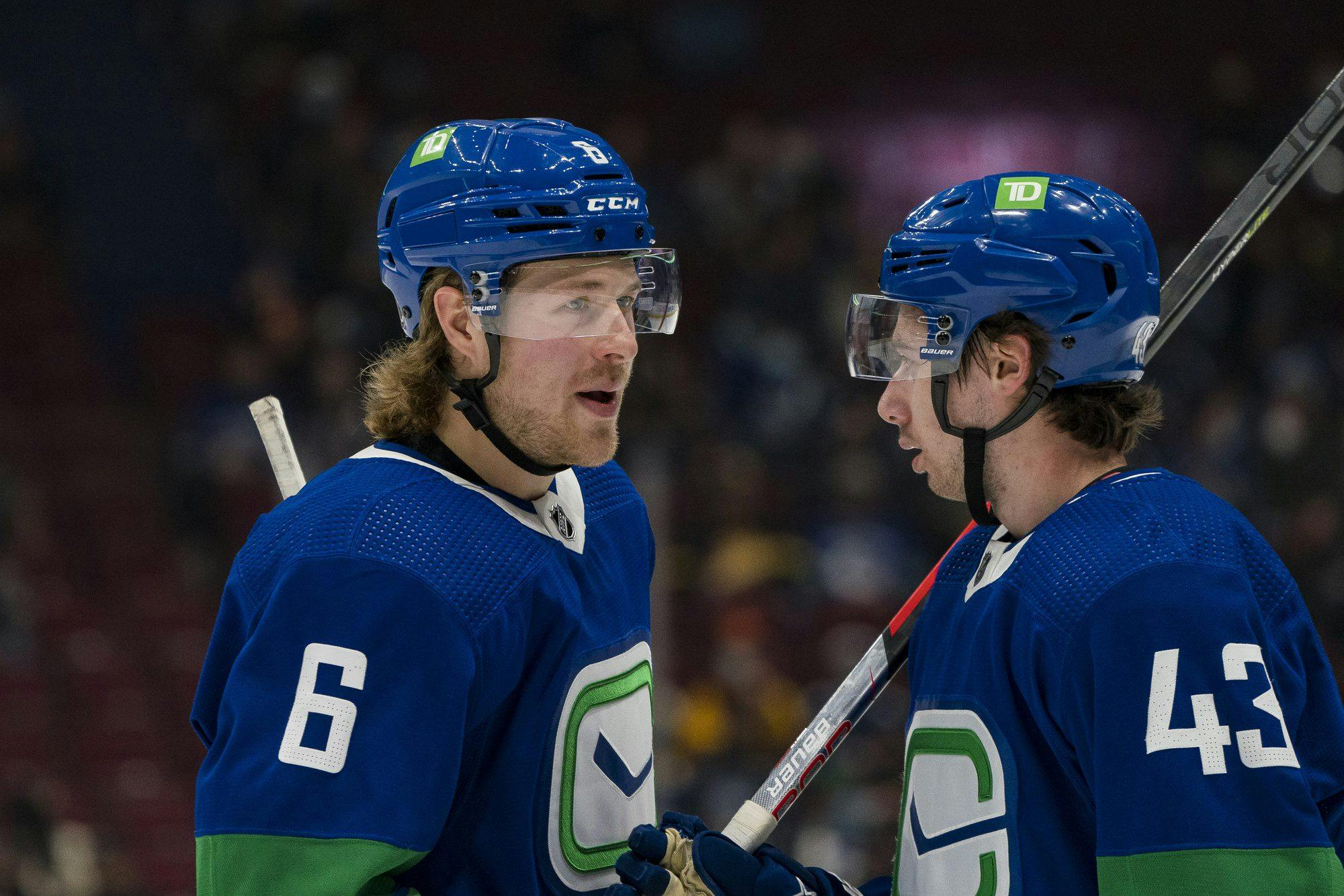 Canucks’ Quinn Hughes out week-to-week; Brock Boeser out day-to-day