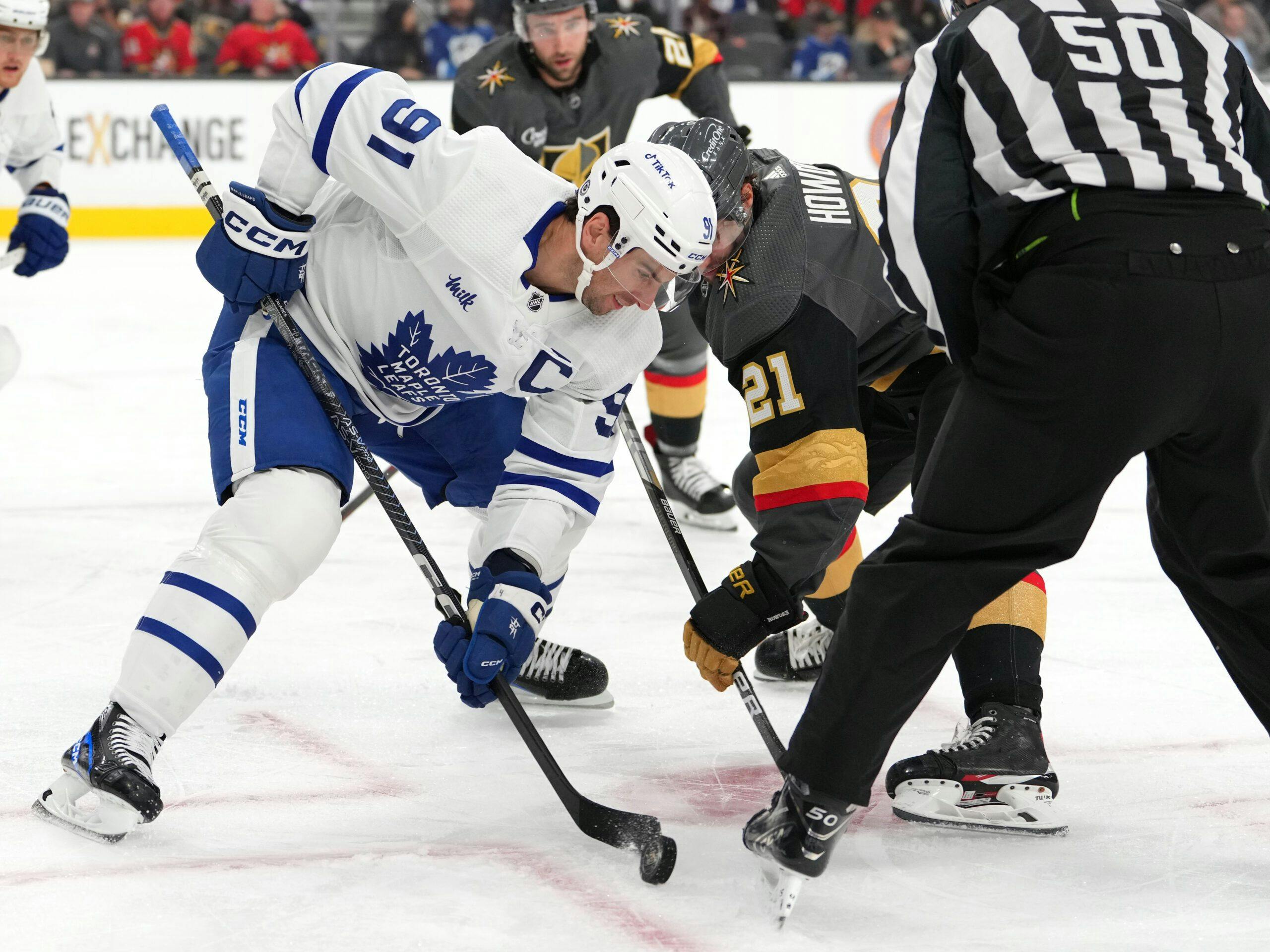 Toronto Maple Leafs captain John Tavares returns to game after taking shot off leg
