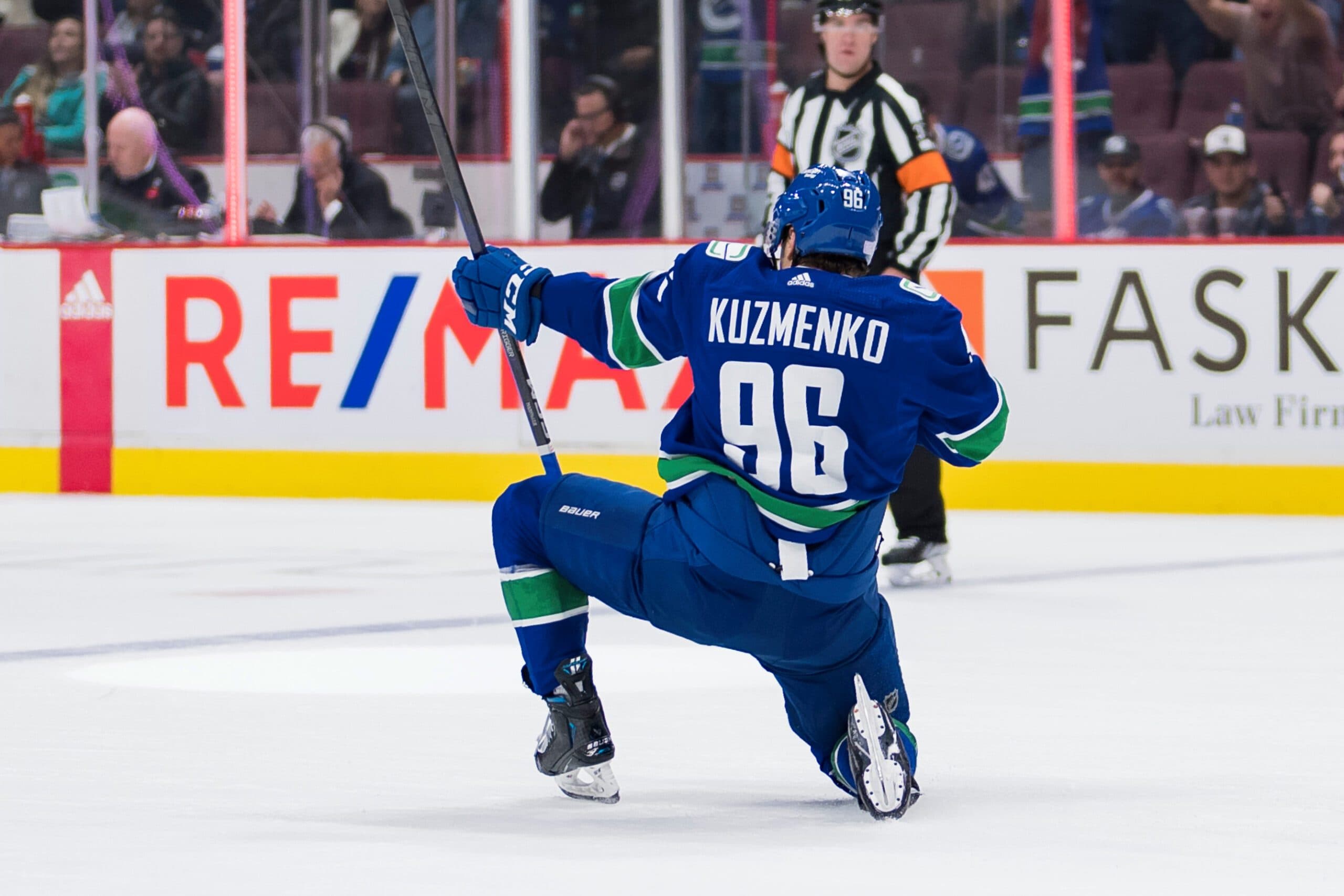 When can the Canucks extend Andrei Kuzmenko, and what's it going