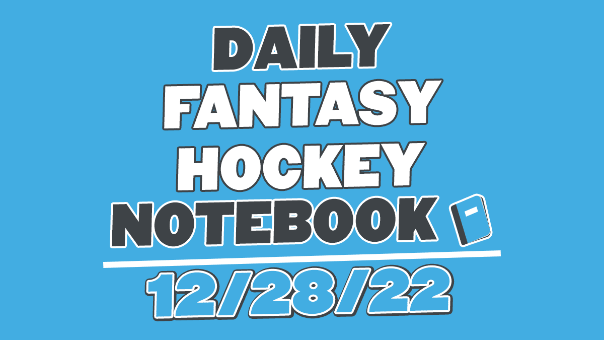 Daily Fantasy Hockey Notebook – 12/28/22