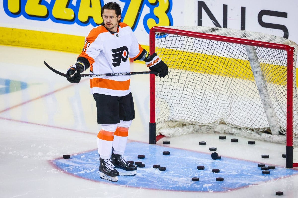 Philadelphia Flyers’ Travis Konecny injured in victory against Calgary Flames