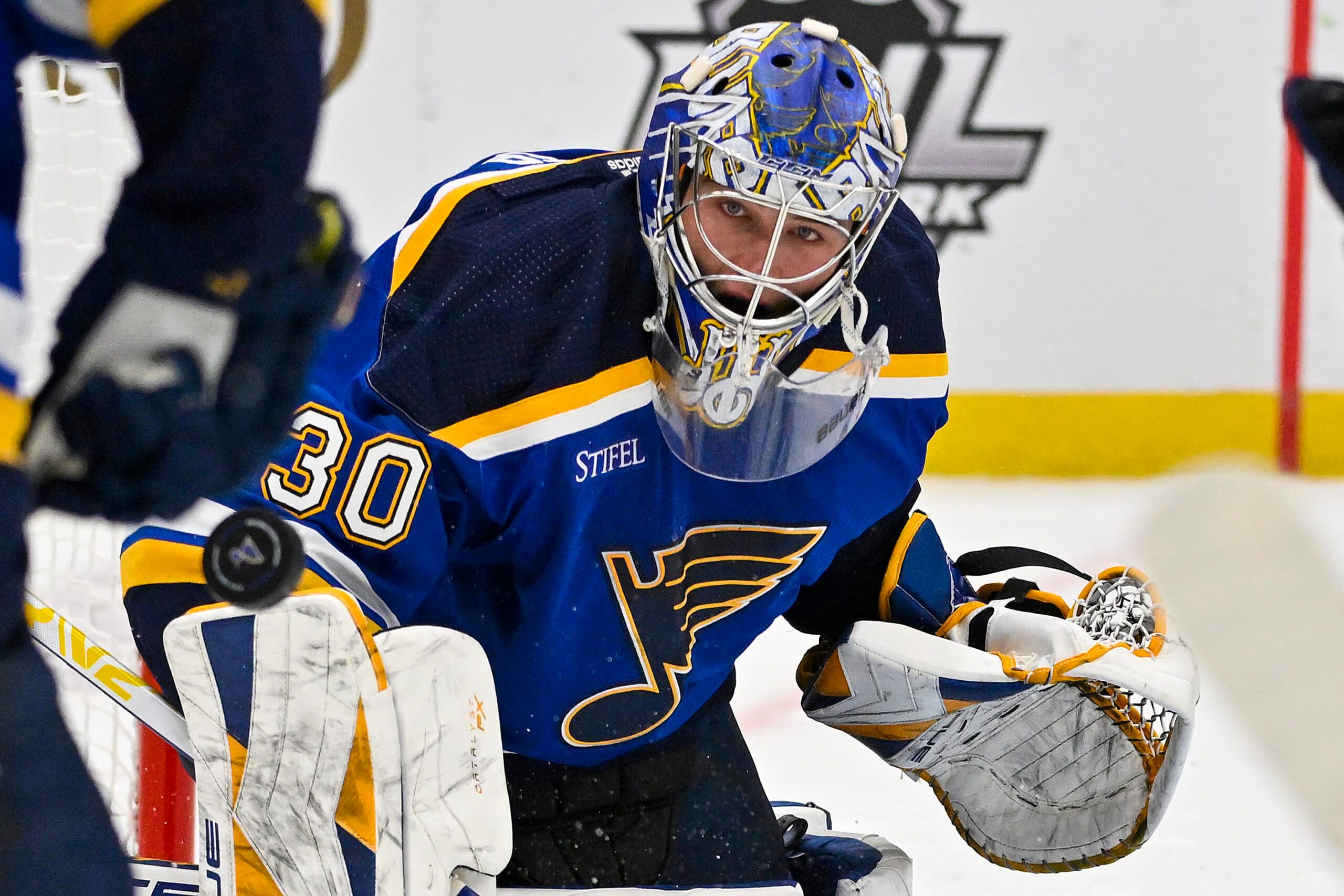 Did Jordan Binnington of the Blues ever wear jersey #45? I have an