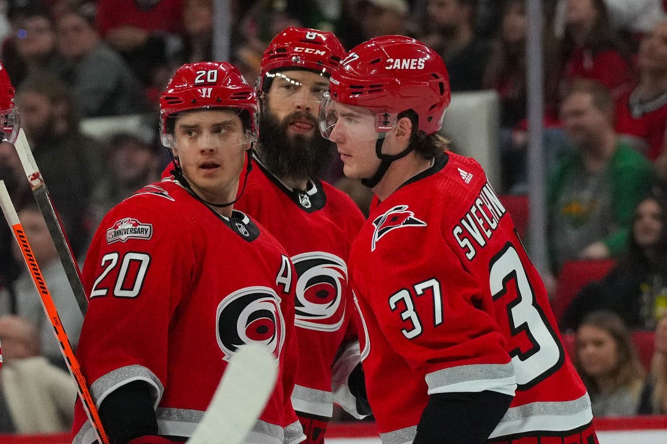 Devils blow two-goal lead in overtime loss to Hurricanes