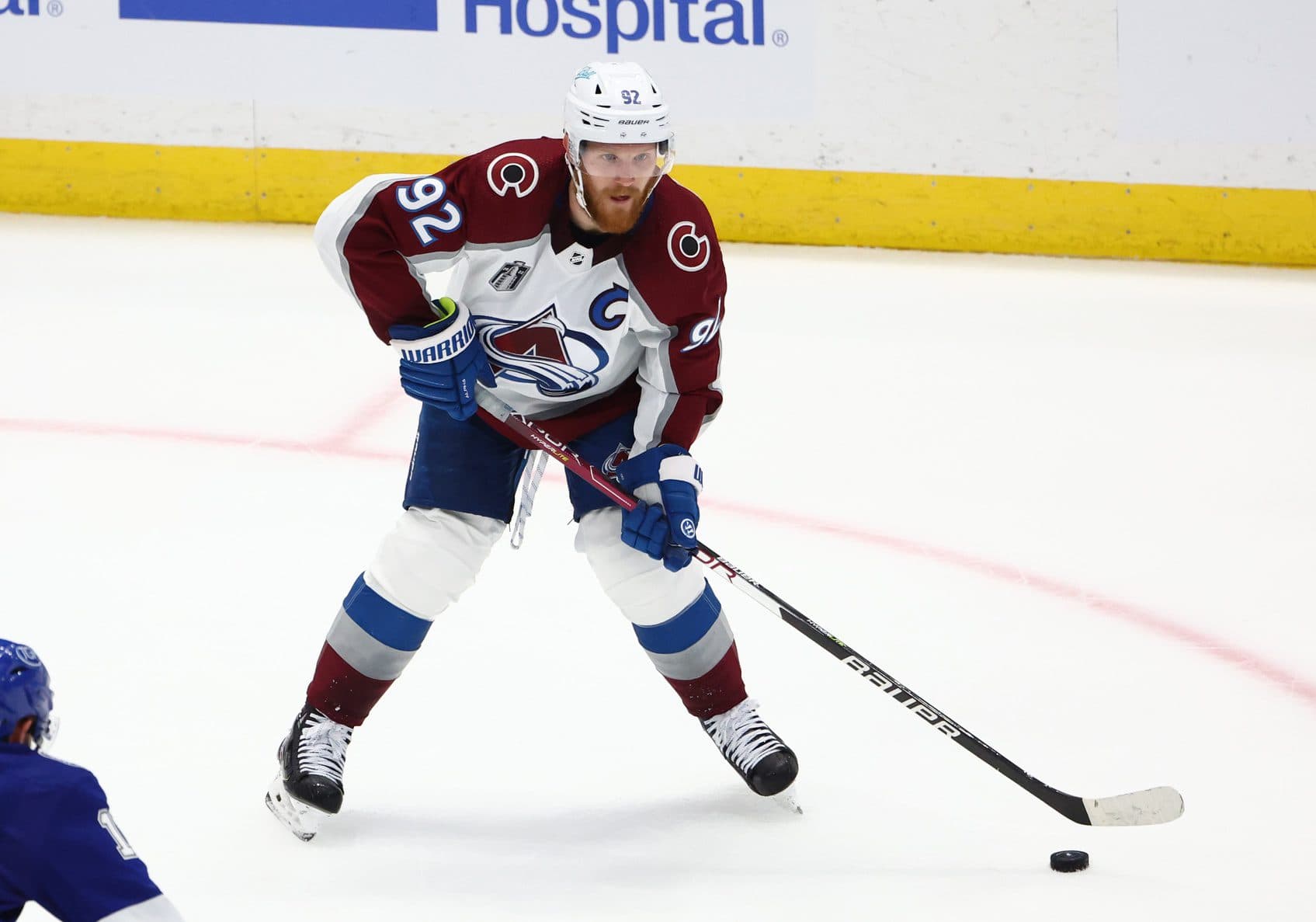 Colorado Avalanche Gabriel Landeskog skates in non-contact jersey