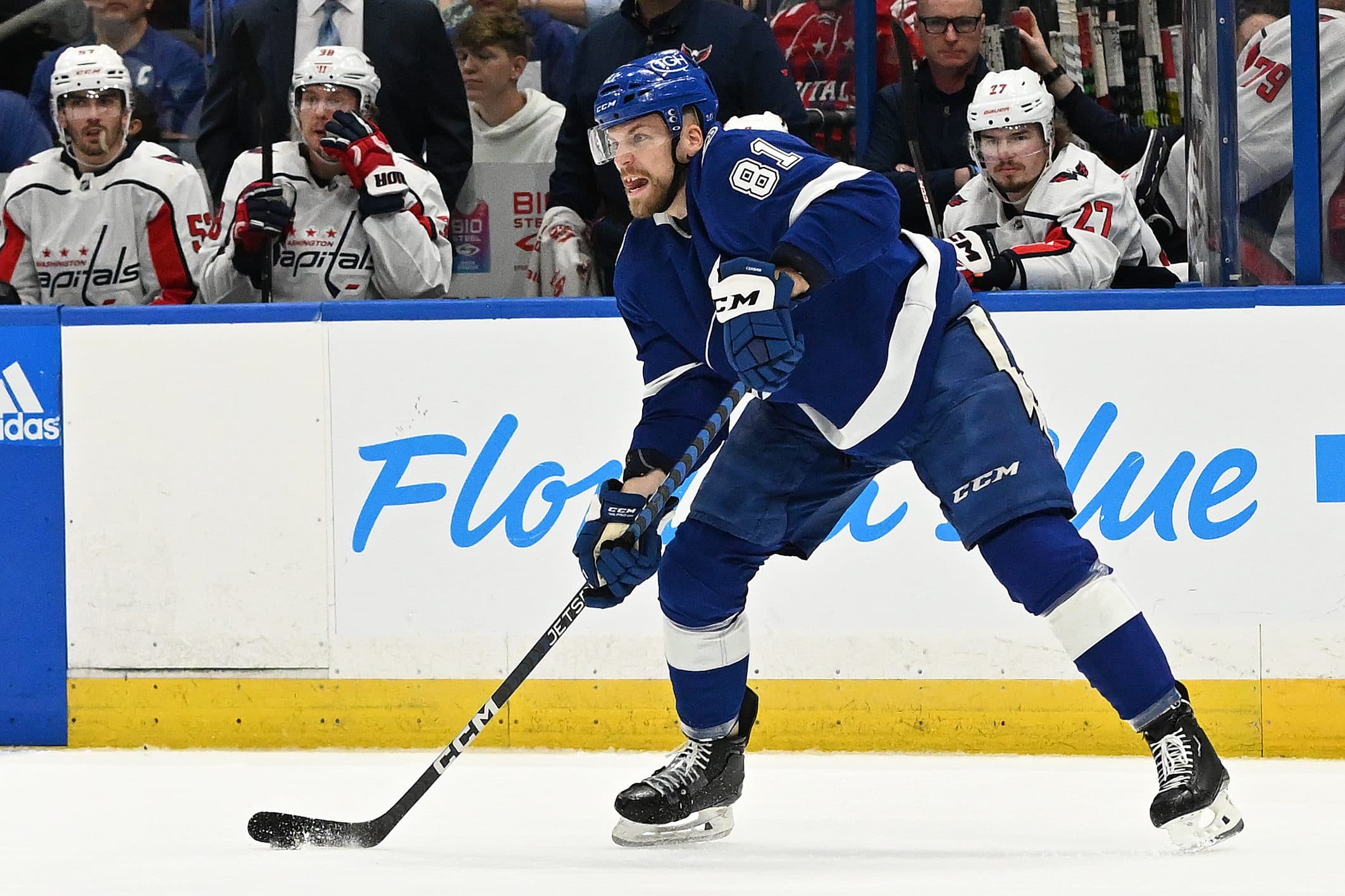 Lightning’s Erik Cernak suffers upper-body injury vs. Devils, will not return