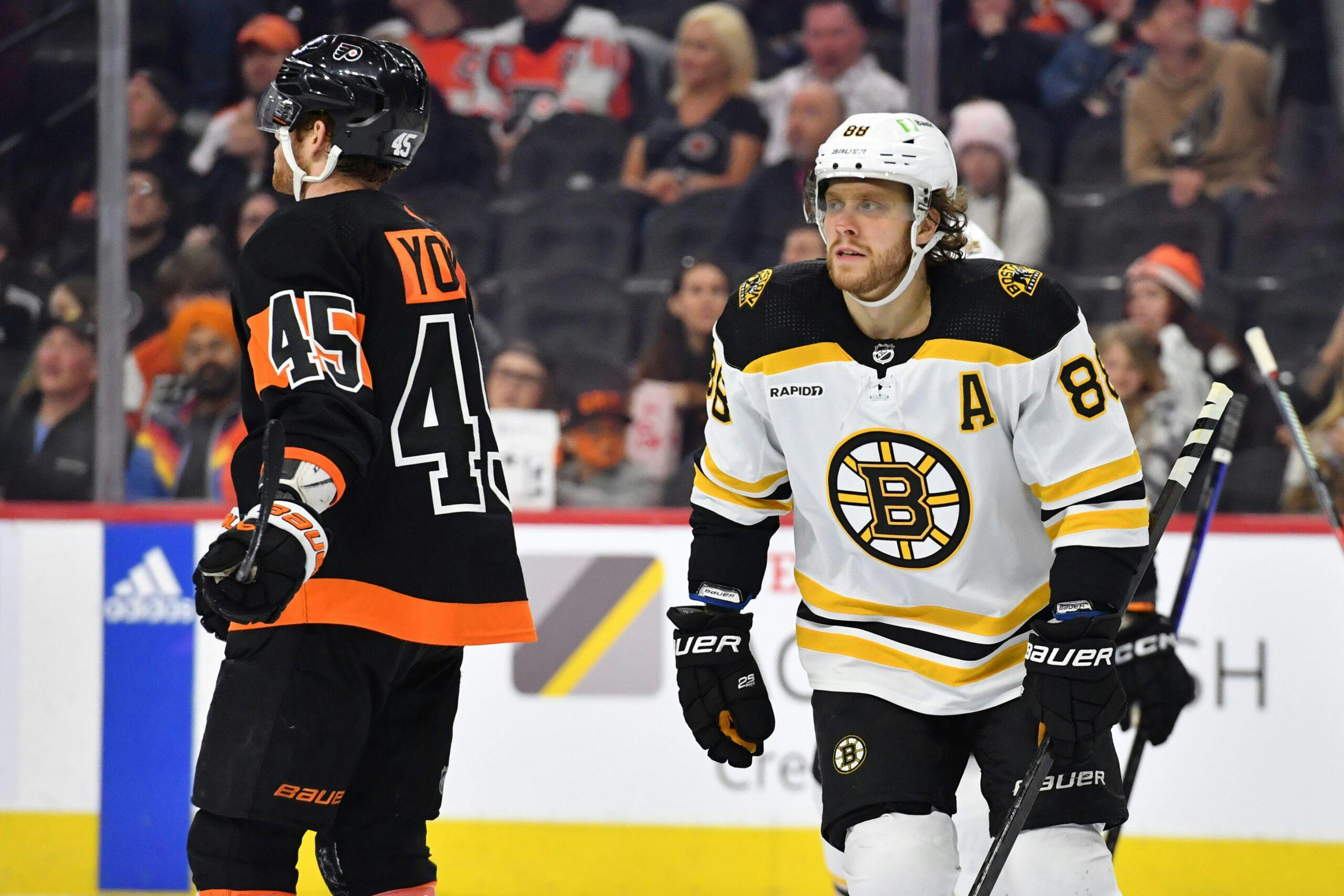 Boston Bruins defeat Philadelphia Flyers to break NHL wins record