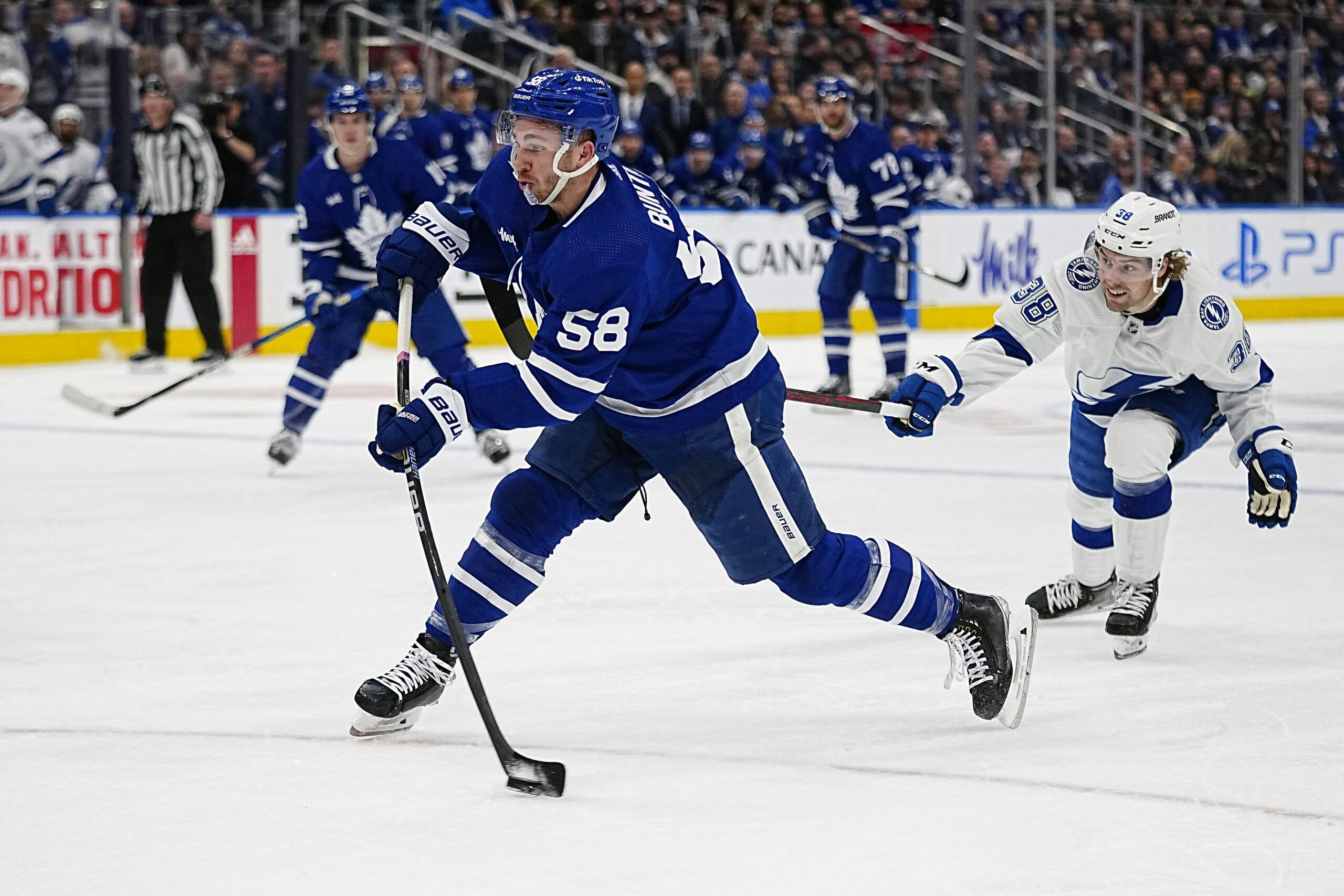 Toronto Maple Leafs’ Michael Bunting will sit out Game 5 vs. Tampa Bay Lightning