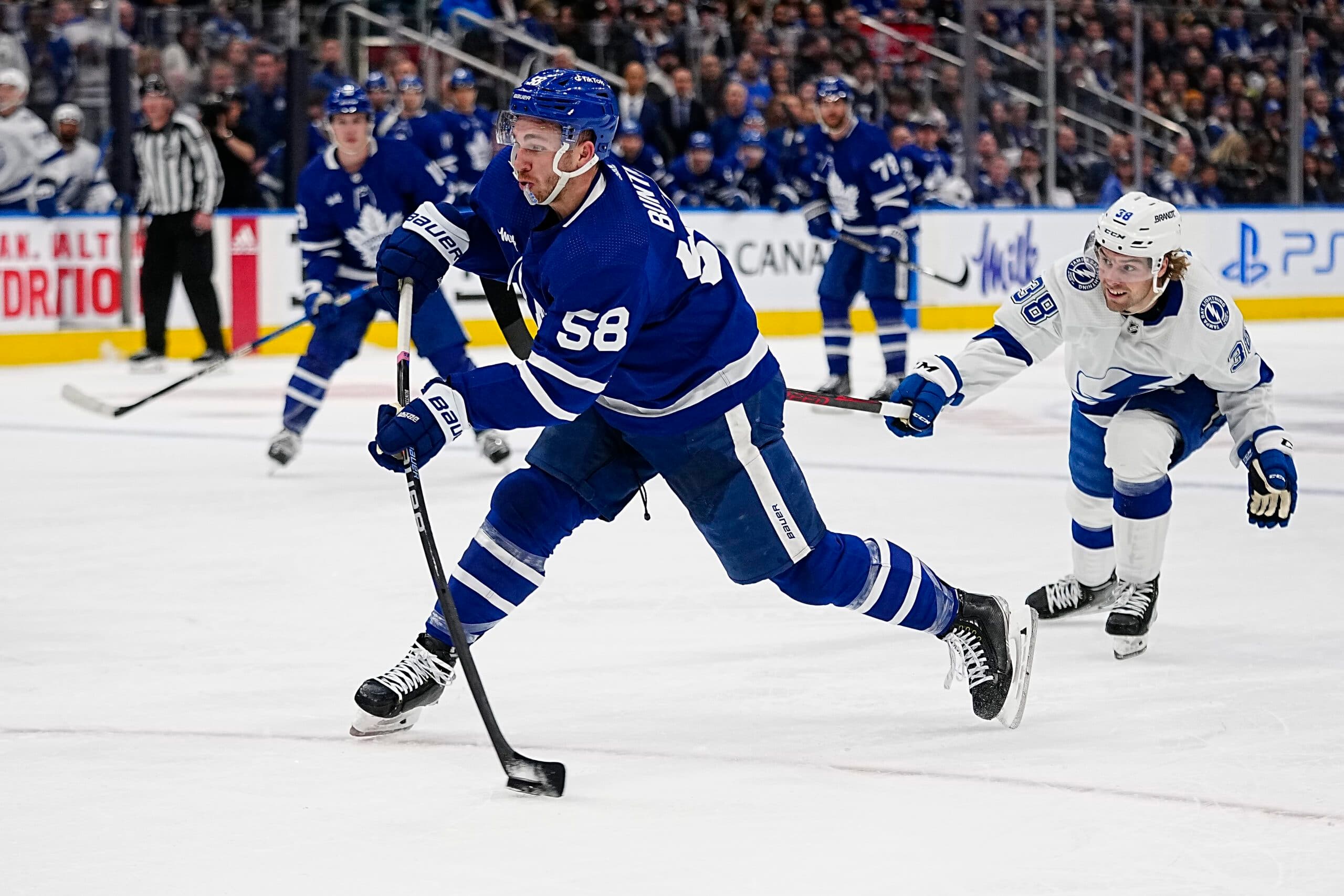 Toronto Maple Leafs’ Michael Bunting will sit out Game 5 vs. Tampa Bay Lightning