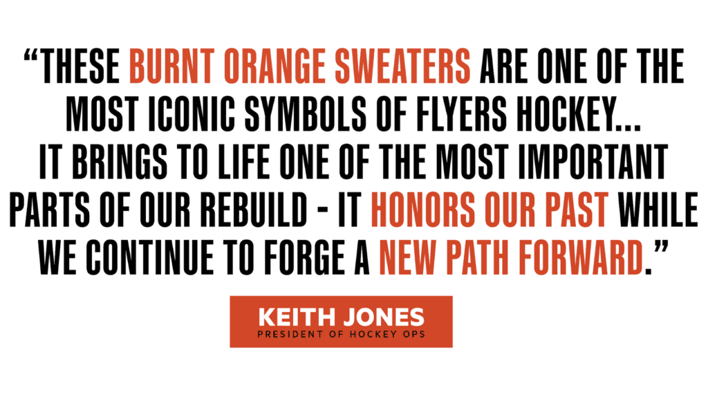 Flyers unveil new jerseys with a return to burnt orange