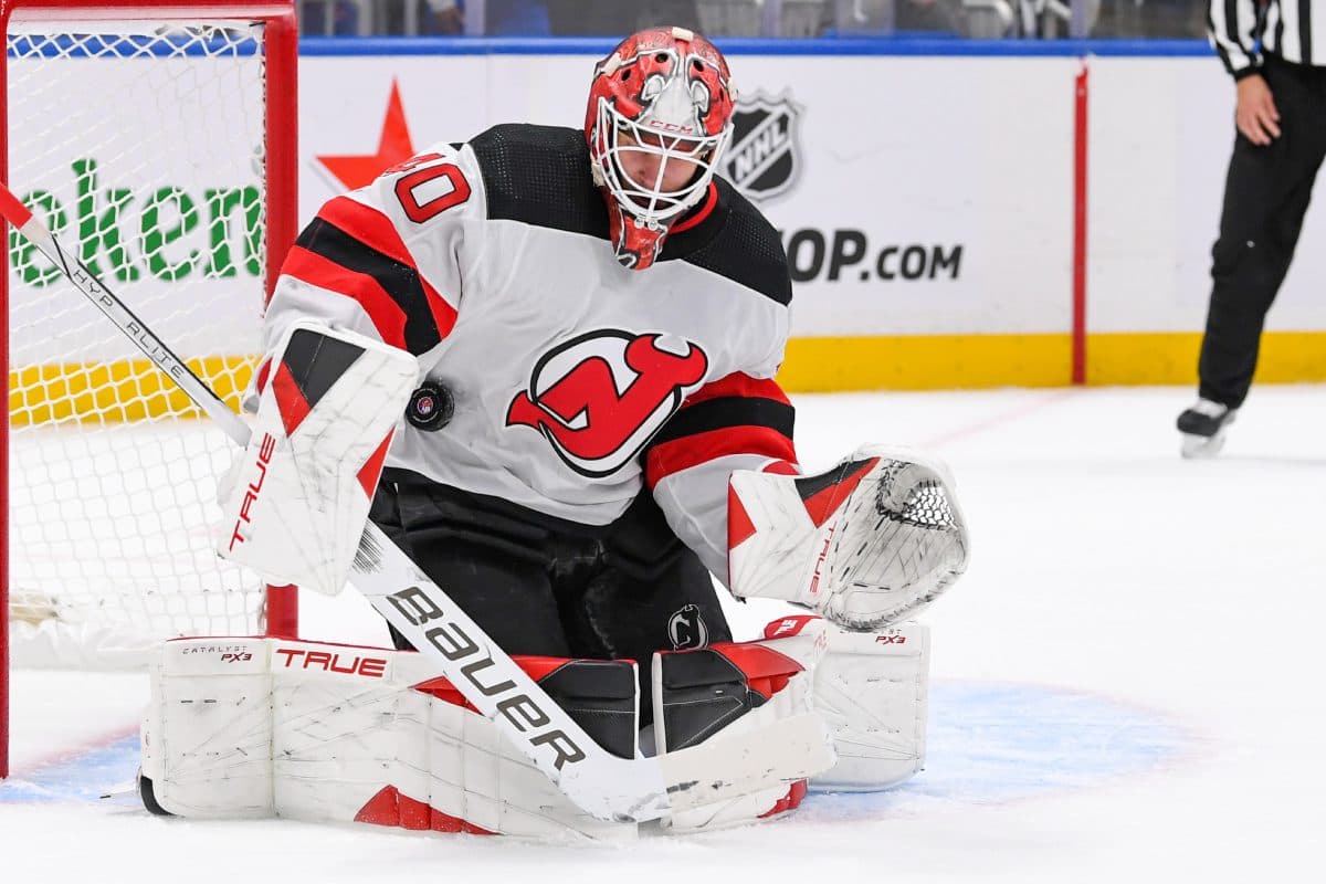 Devils assign G Akira Schmid to AHL’s Comets