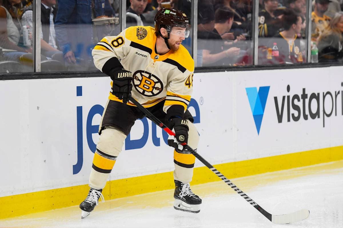 Bruins' Matt Grzelcyk leaves game vs. Oilers with lower-body injury - Daily  Faceoff