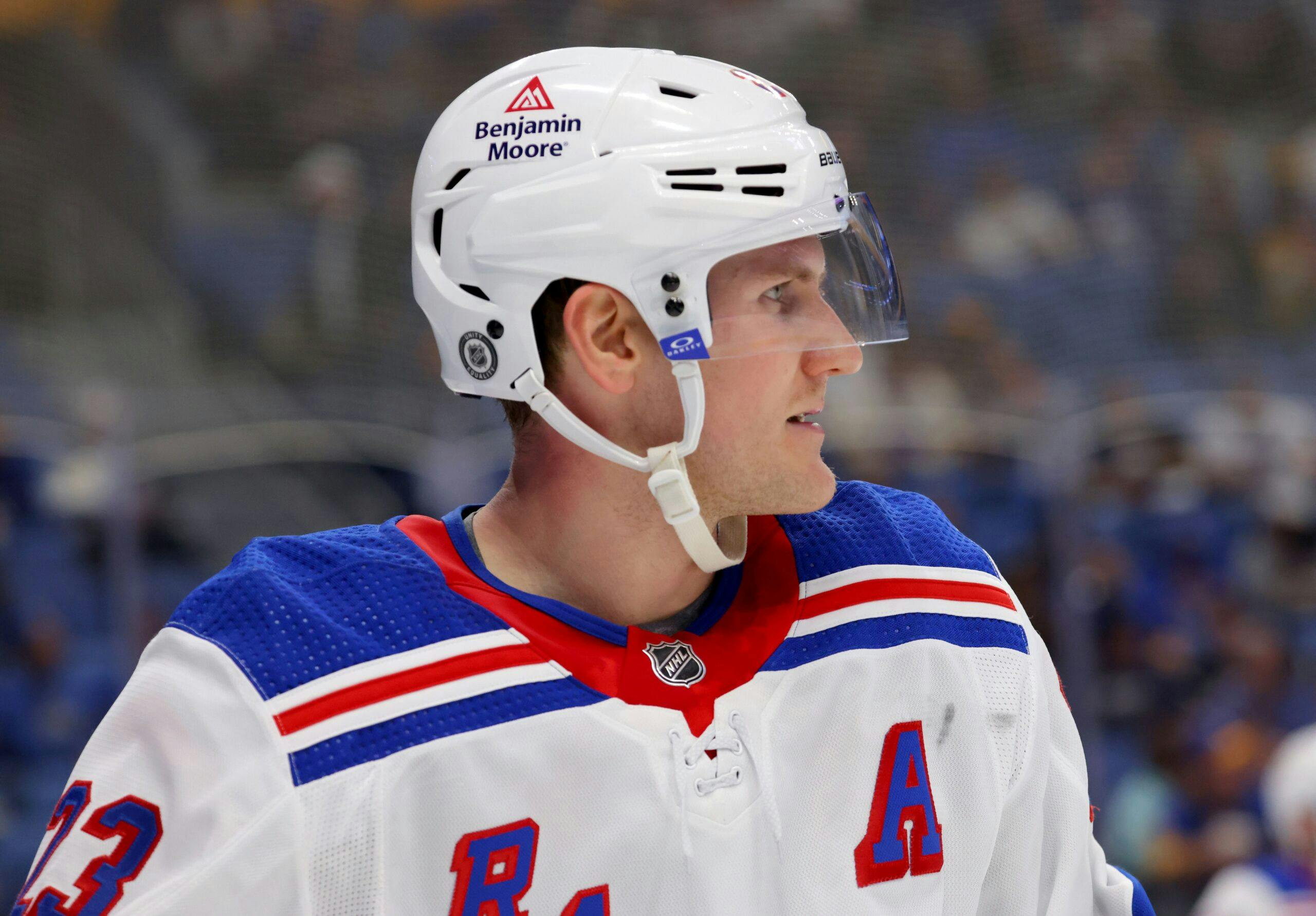 New York Rangers’ Adam Fox leaves game early with lower-body injury