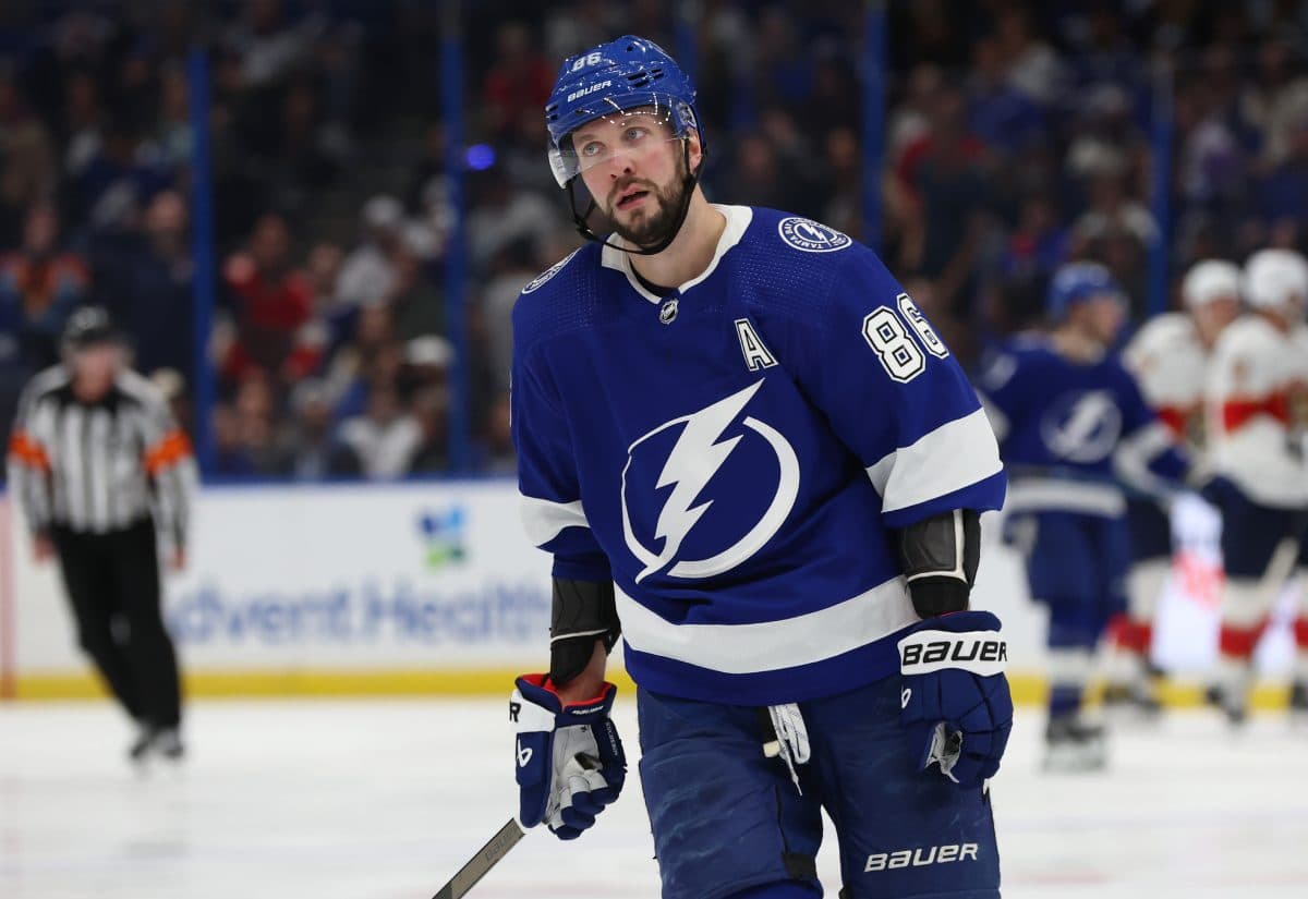 Tampa Bay Lightning forward Nikita Kucherov becomes first NHL player to reach 100 points this season