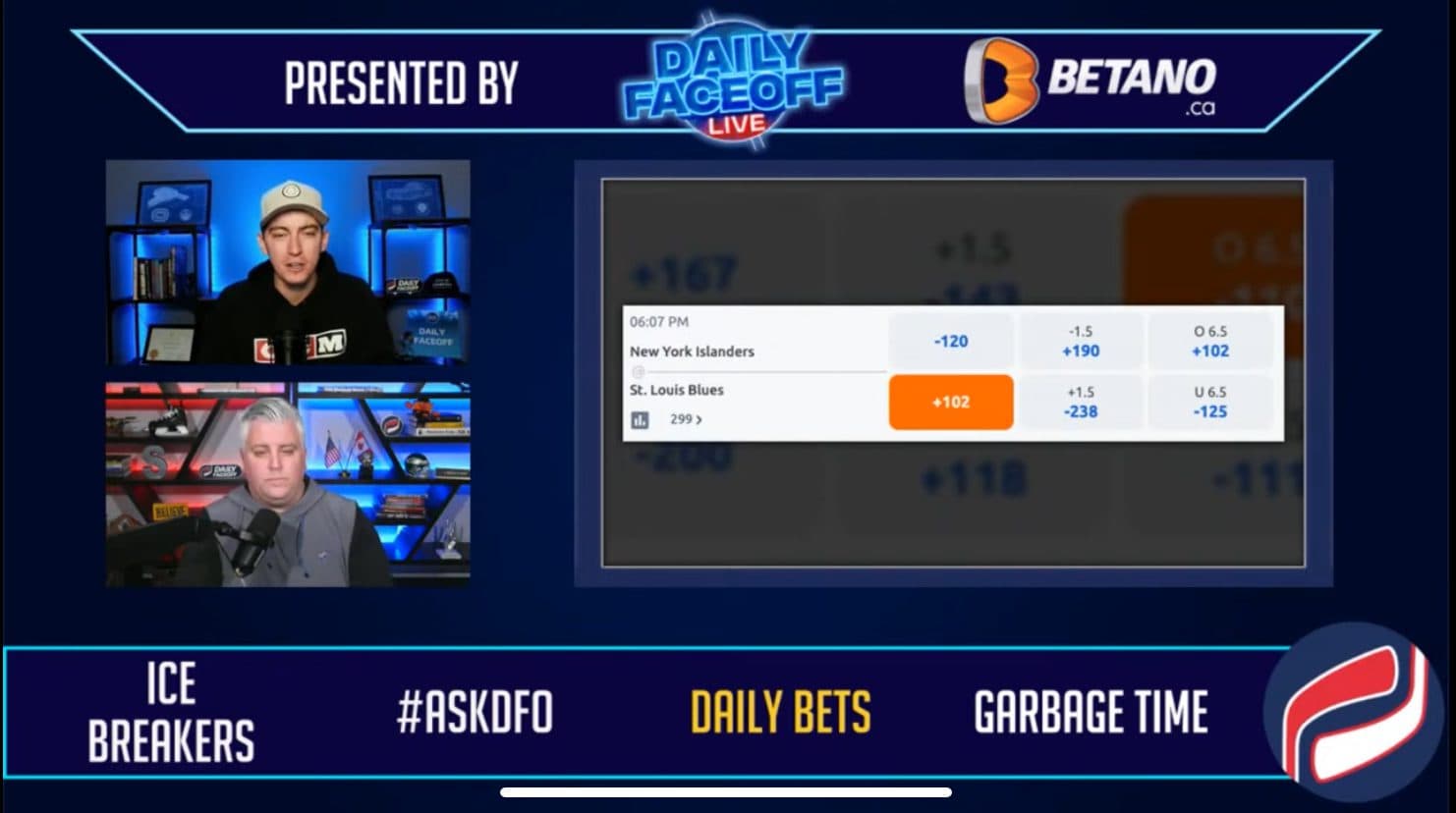 Betano Daily Bets: Blues Moneyline and Hughes/Ekblad shot prop parlay