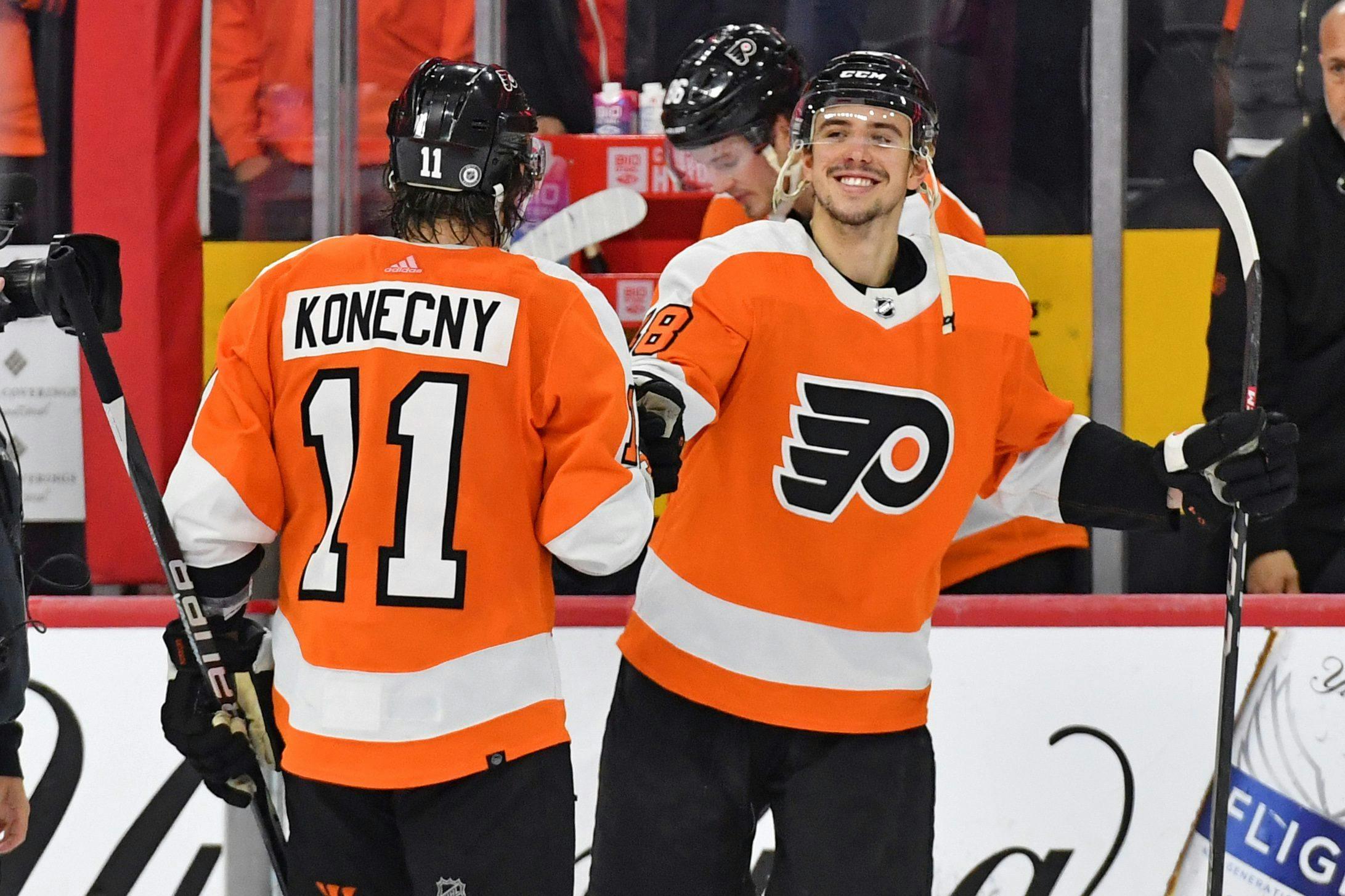 Philadelphia Flyers Travis Konecny out day-to-day and Jamie Drysdale out week-to-week