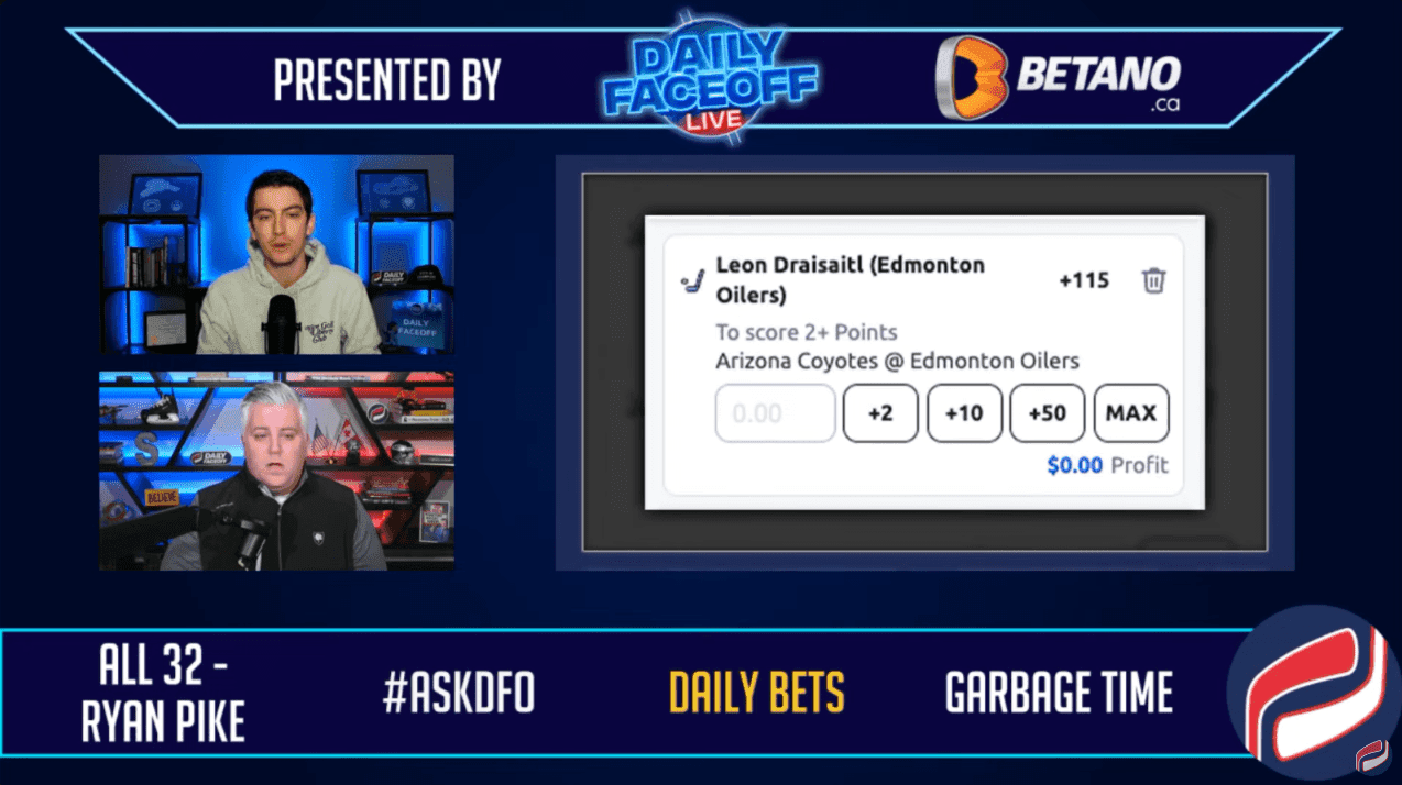 Betano Daily Bets: Predators/Oilers Moneyline parlay and Leon Draisaitl 2+ points