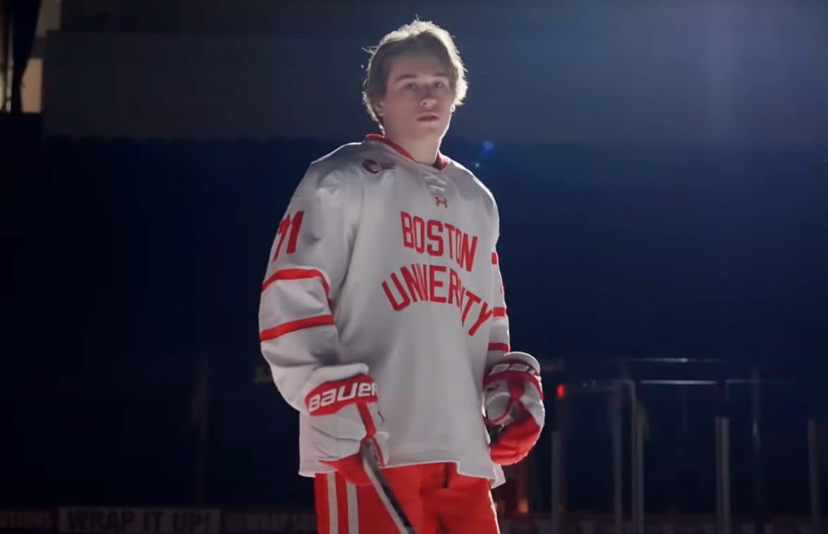 Macklin Celebrini (Screenshot from Everything College Hockey All Access)