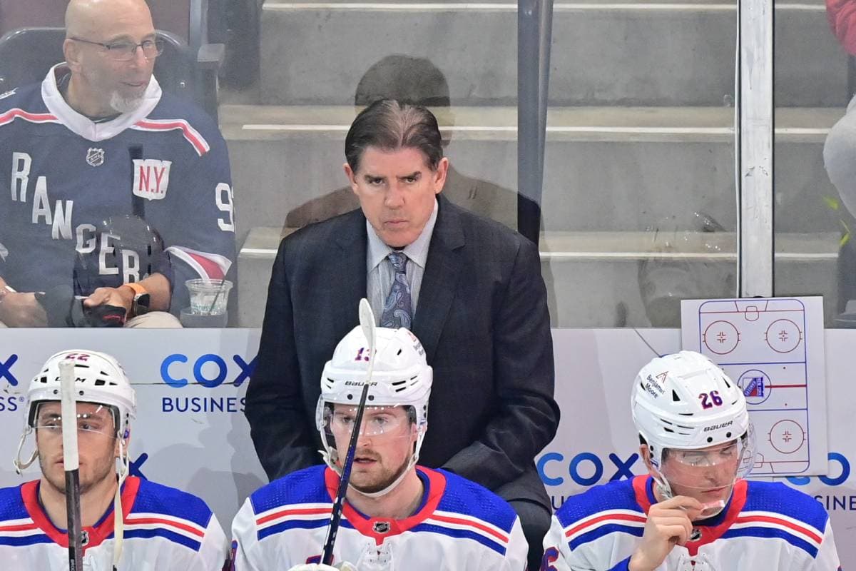 That vicious shoulder to the head. Watch it.” Rangers' coach Peter  Laviolette says Pelech hit on Zibanejad was intentional - Daily Faceoff
