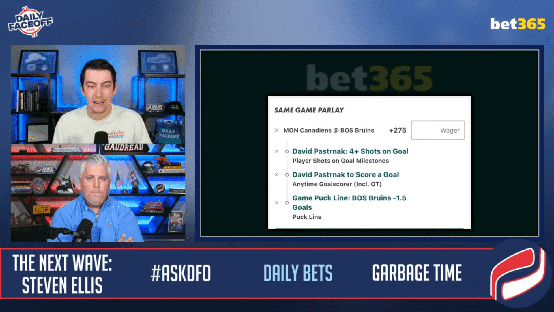 bet365 Daily Bets: Red Wings Moneyline and Bruins same-game parlay