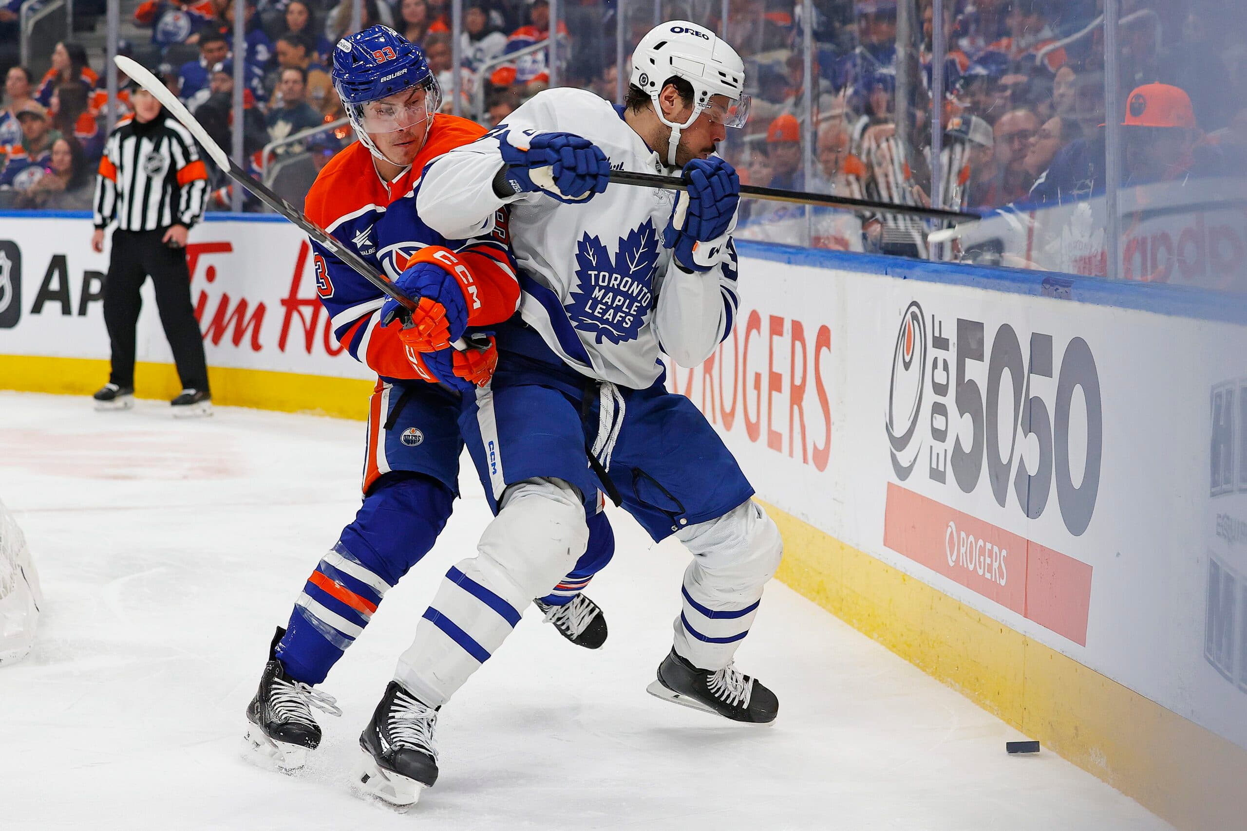Ryan Nugent-Hopkins and Auston Matthews