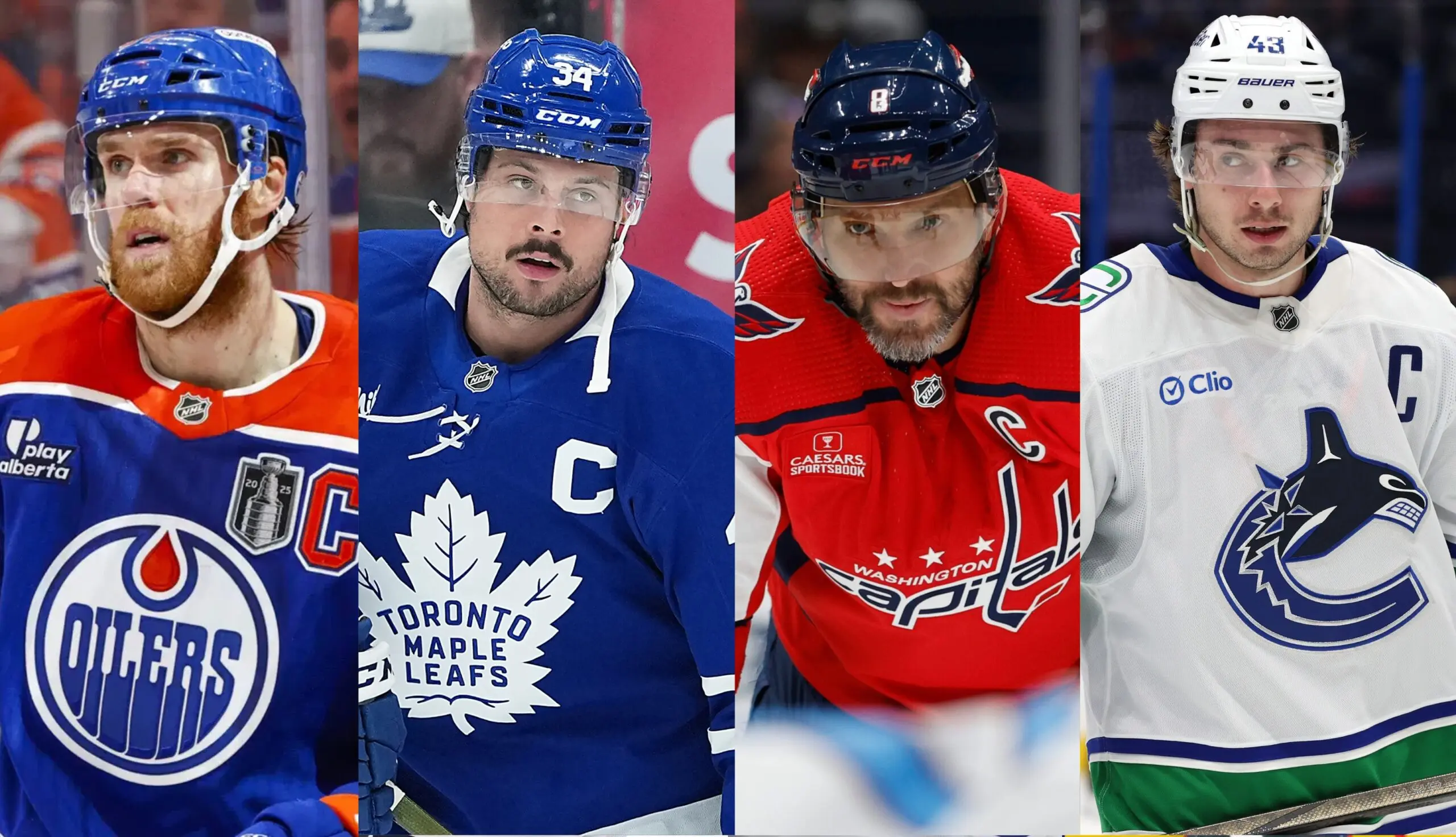 Connor McDavid, Auston Matthews, Alex Ovechkin and Quinn Hughes