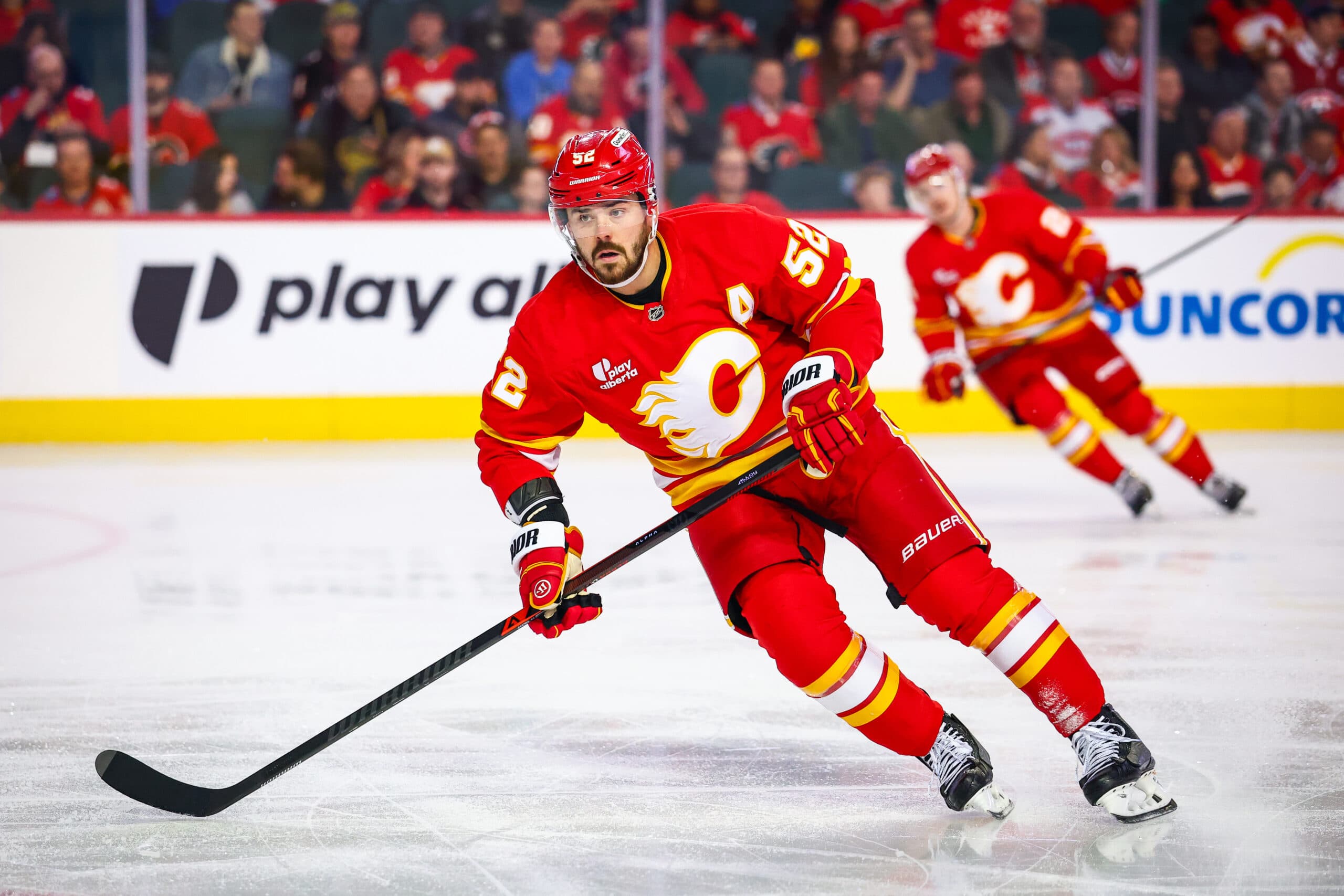 Flames’ Weegar given game misconduct after banging stick on glass