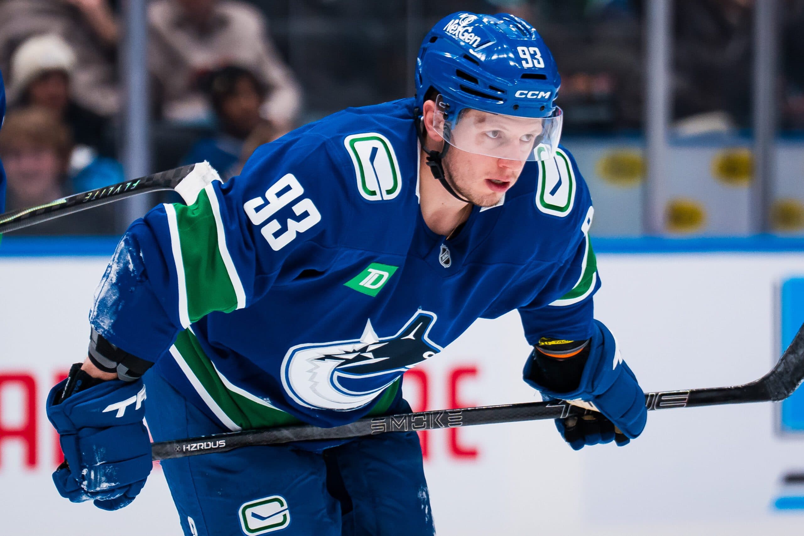 Rossi was acquired from the Minnesota Wild as part of the blockbuster Quinn Hughes trade.