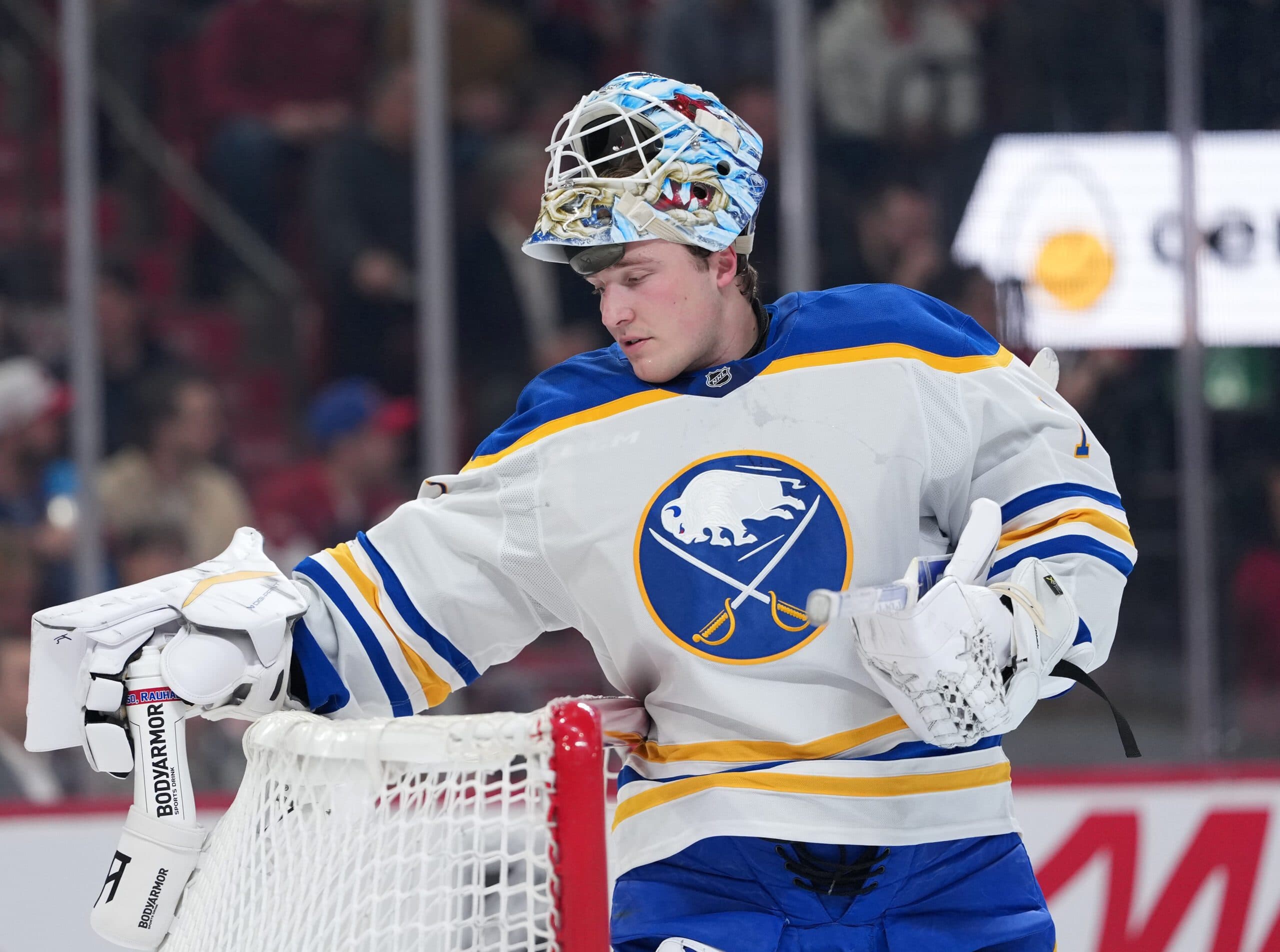 Sabres’ Ukko-Pekka Luukkonen leaves game against Leafs with lower-body injury