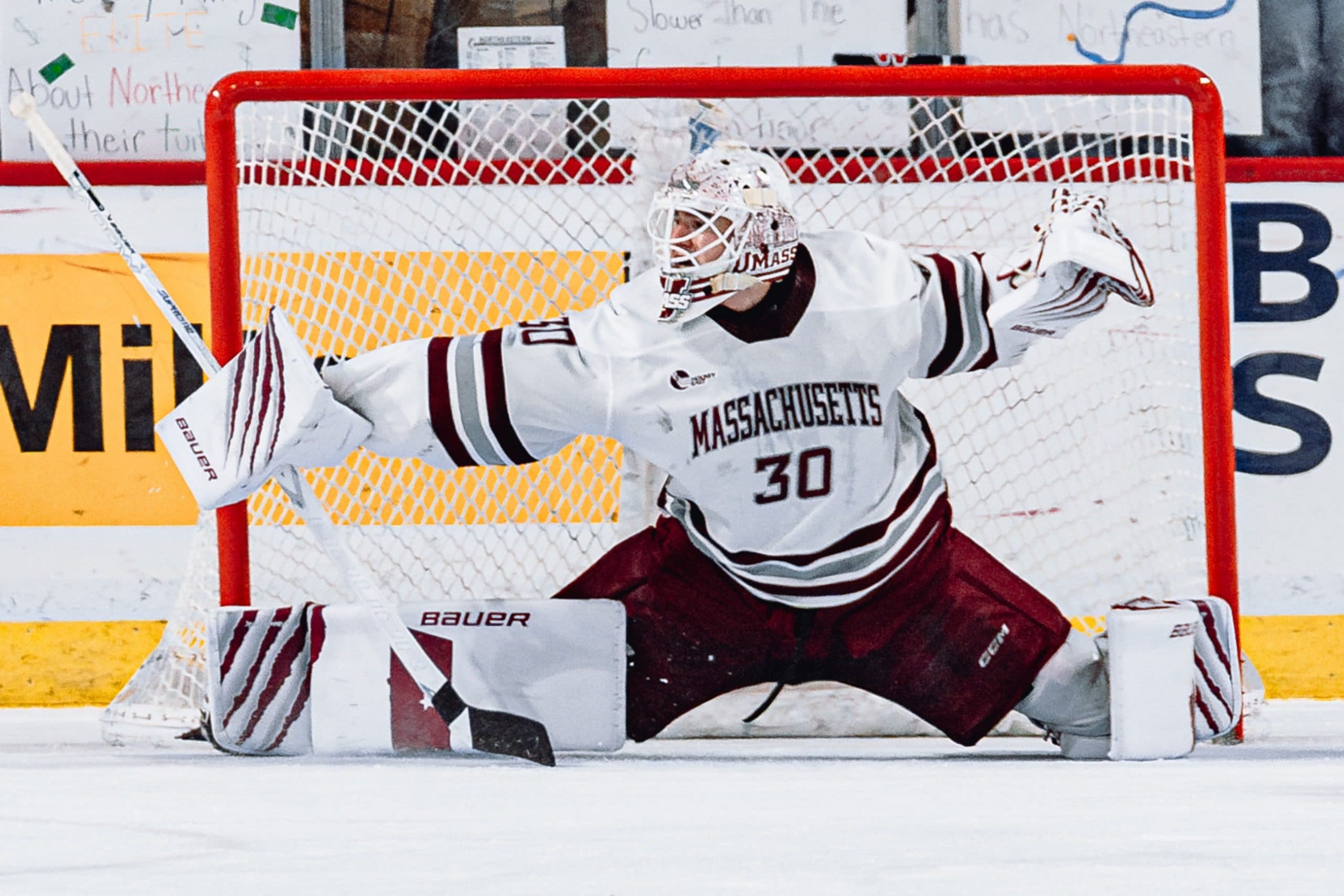 Massachusetts Minutemen goaltender Michael Hrabal