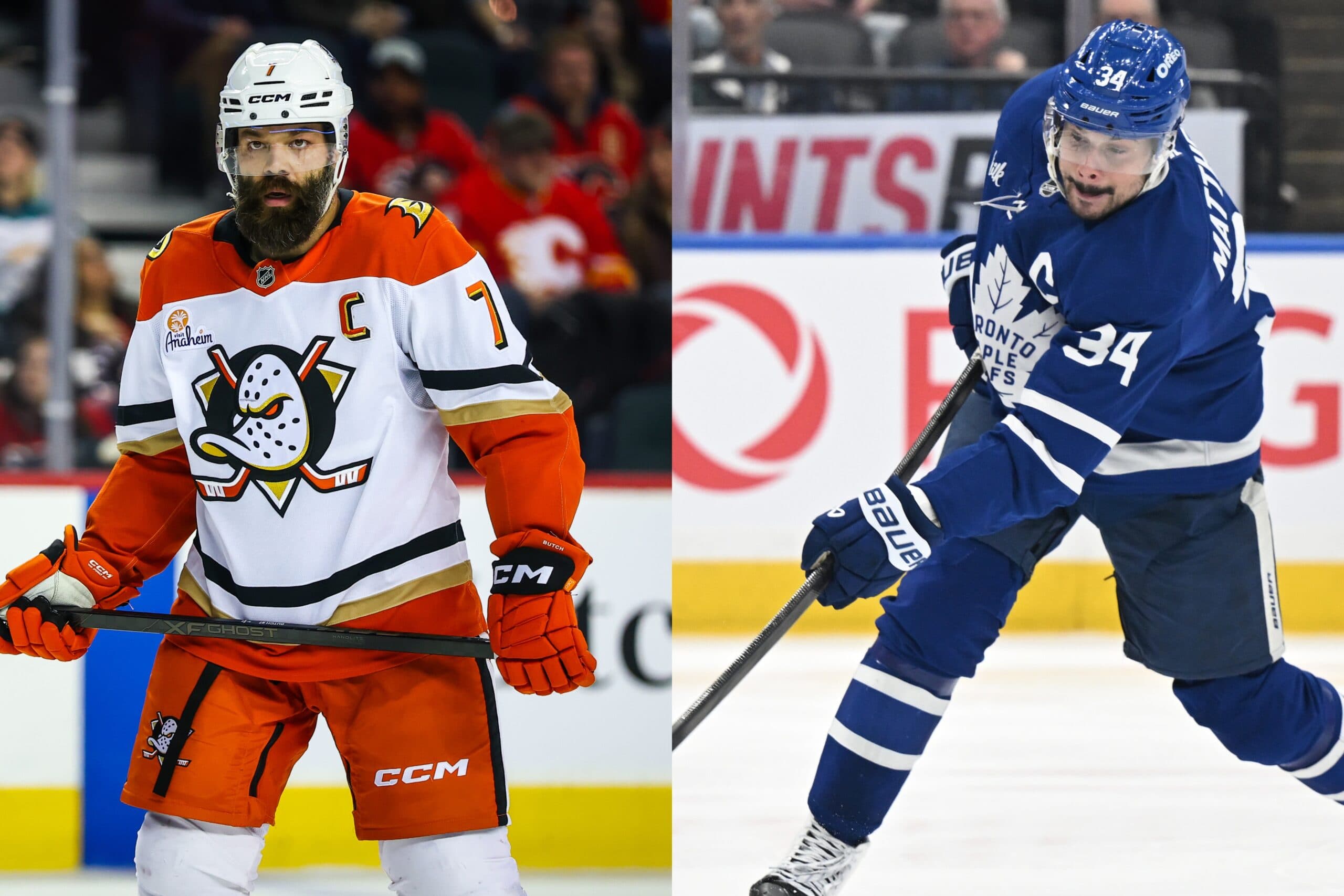 Anaheim Ducks defenseman Radko Gudas, Toronto Maple Leafs captain Auston Matthews