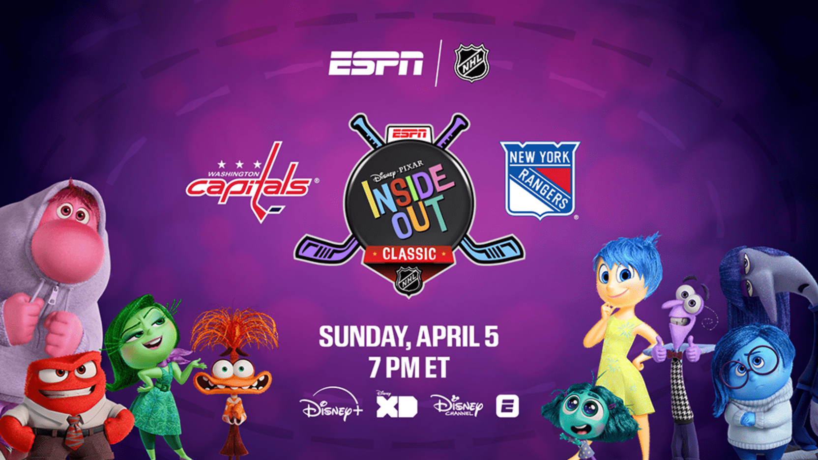 ESPN to air Inside Out-themed NHL broadcast between Capitals, Rangers