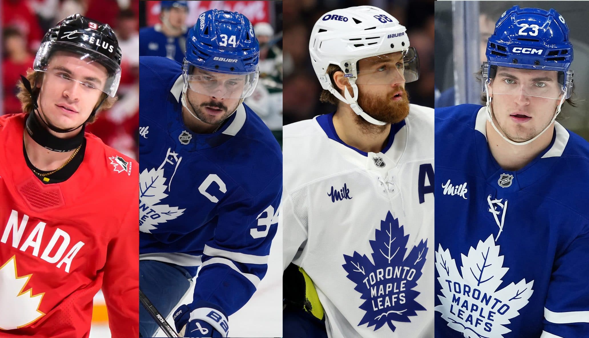 Gavin McKenna, Auston Matthews, William Nylander and Matthew Knies