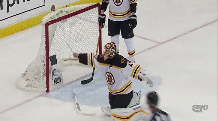 Tuukka Rask loses skate blade and temper on controversial play