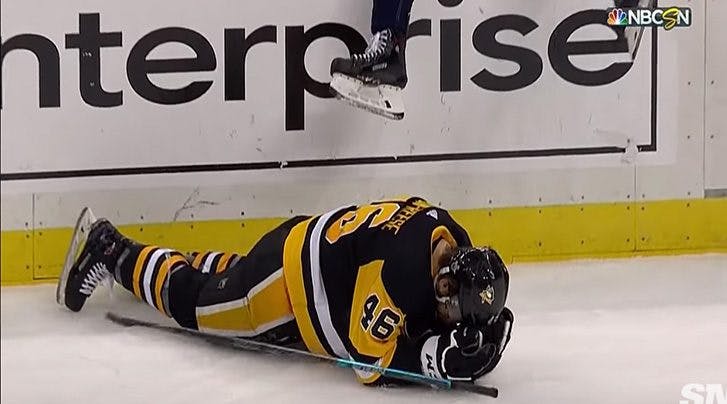 Zach Aston-Reese suffered a broken jaw and concussion from Tom Wilson hit