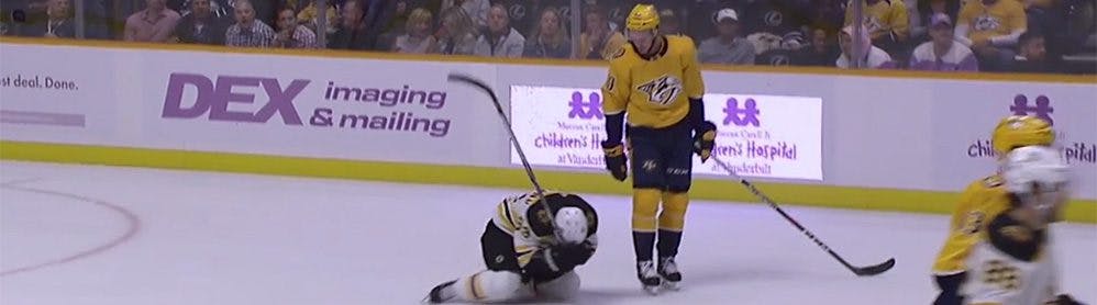 Brad Marchand racks up 14 PIM with acting performance