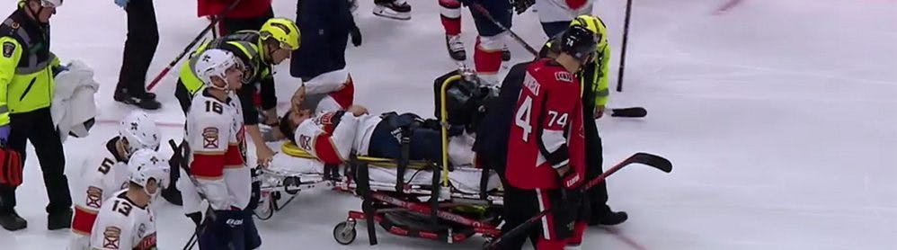 Vincent Trocheck suffers brutal leg injury in Ottawa