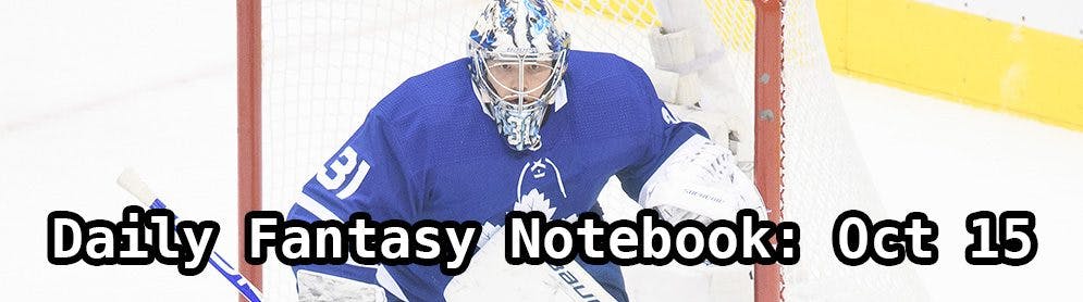 Daily Fantasy Hockey Notebook — 10/15/19