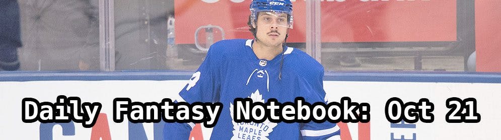 Daily Fantasy Hockey Notebook — 10/21/19